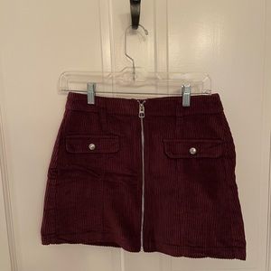 Bershka Corduroy Mini Skirt